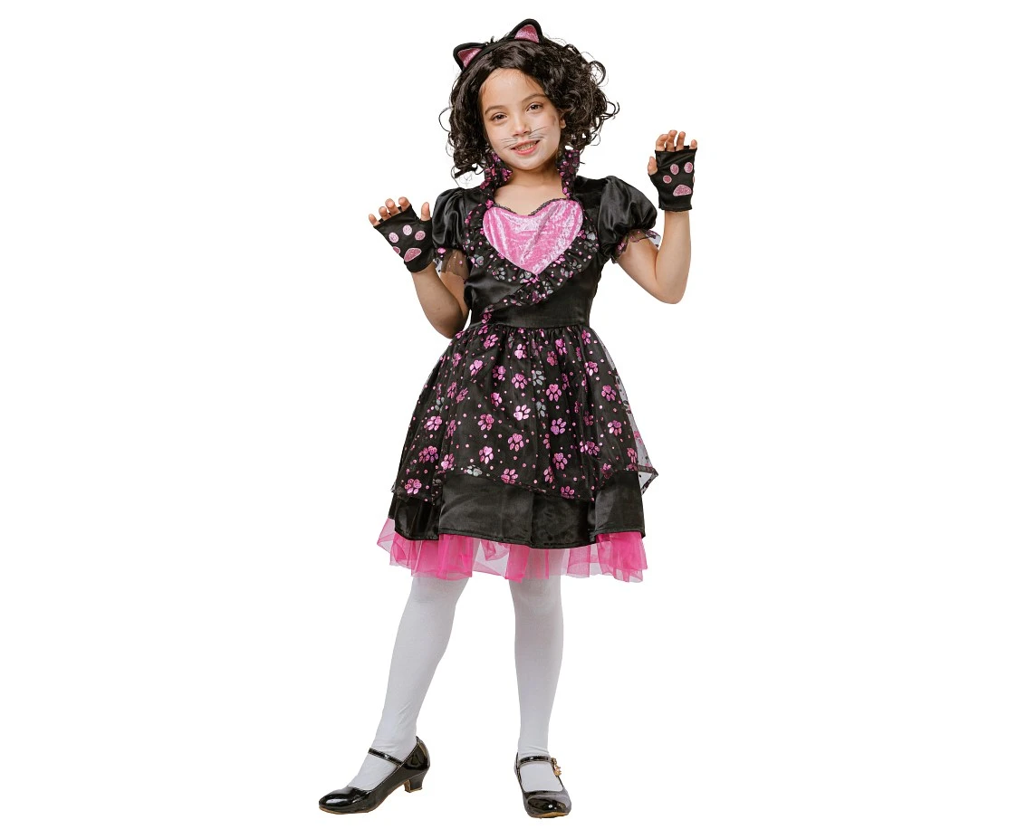 Role play-set for kids Cat (dress, hairband, gloves), size 130/140 cm